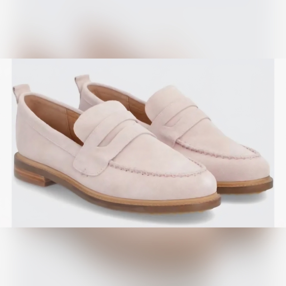 Kelsi Dagger Womens Pink Suede Slip On Loafers Sz 8